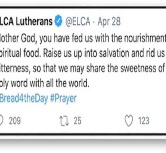 ELCA faces criticism for posting prayer to 'Mother God' on Facebook, Twitter